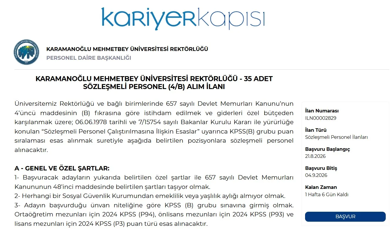 KARAMANOĞLU MEHMETBEY ÜNİVERSİTESİ YENİ ATAMA KARARI
