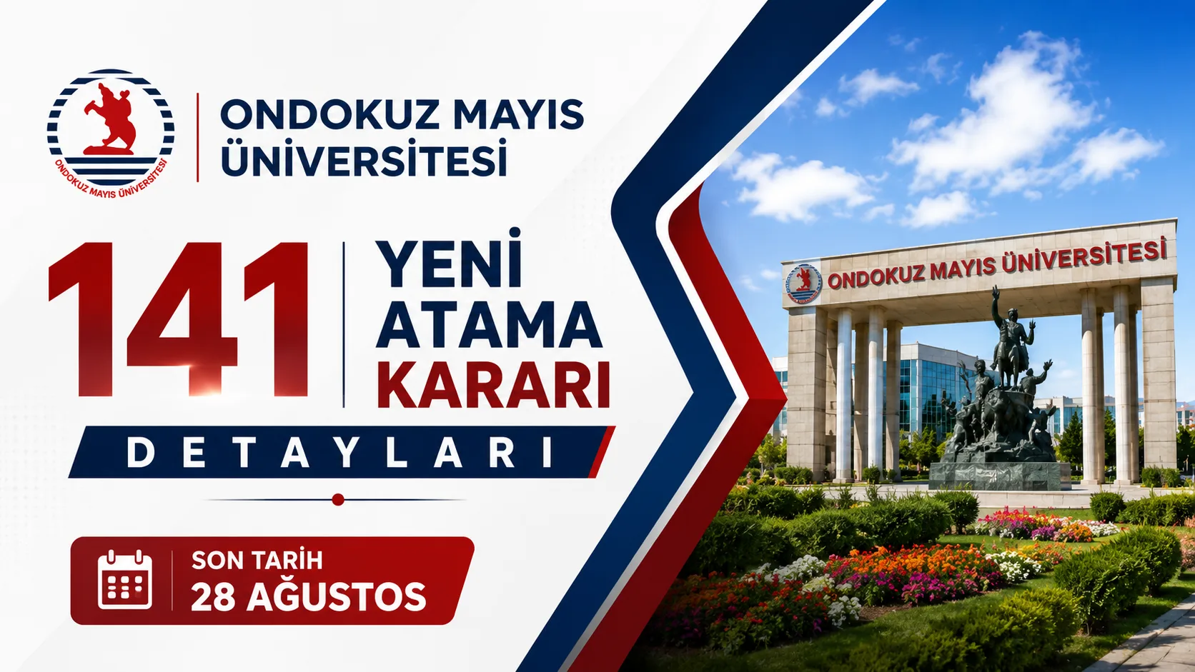 ONDOKUZ MAYIS ÜNİVERSİTESİ 141 YENİ ATAMA KARARI DETAYLARI
