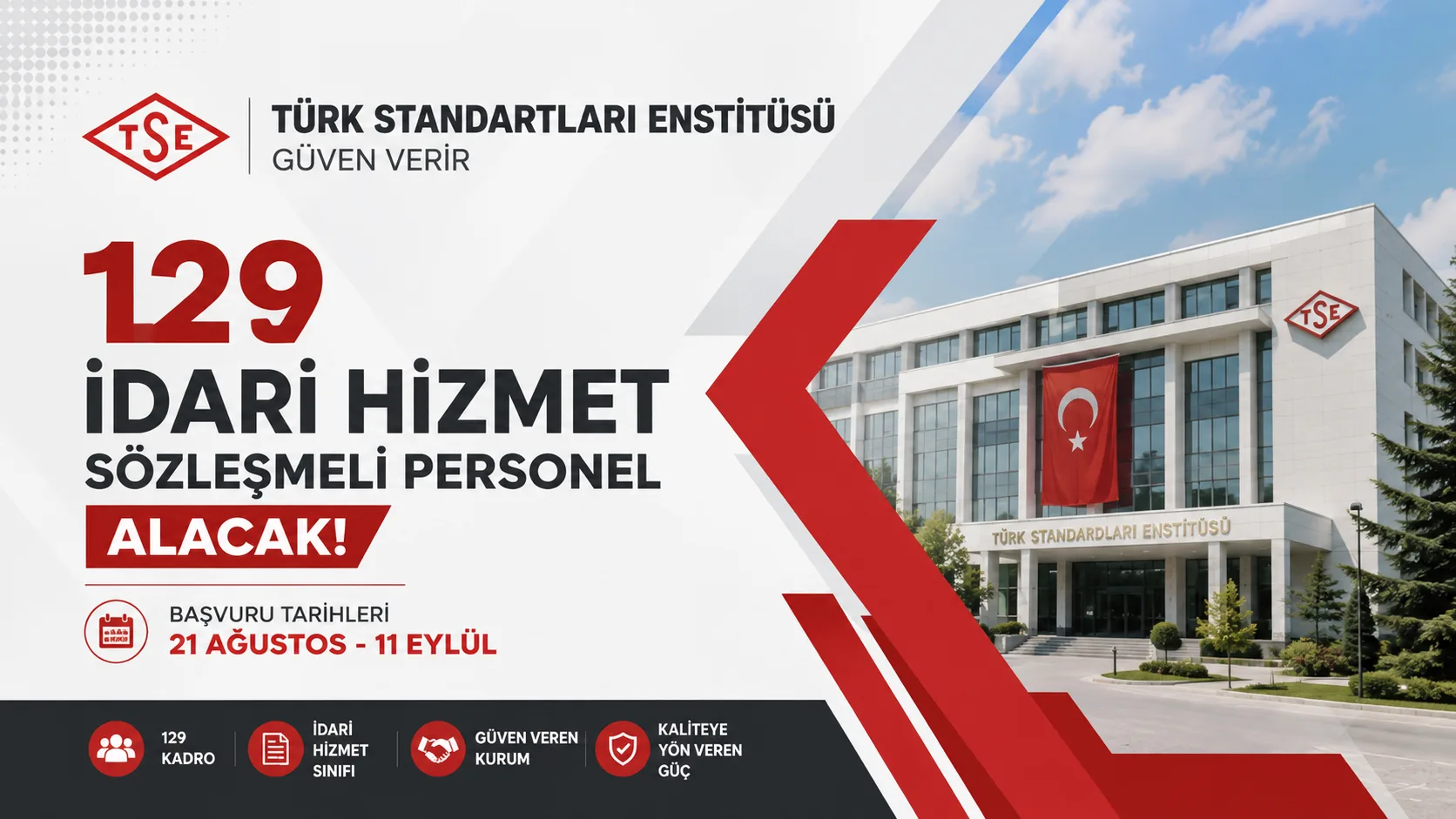 TSE KURUMU YENİ 129 ADET MEMUR ATAMASI YAPACAK DETALAR