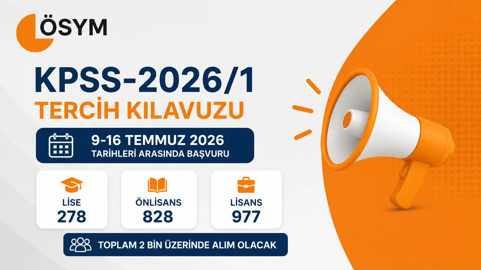 2 BİN 83 KİŞİLİK KPSS-2026/1 Tercih Kılavuzu Yayımlandı! TÜM DETAYLAR
